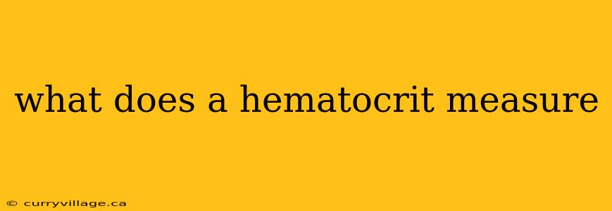 what does a hematocrit measure