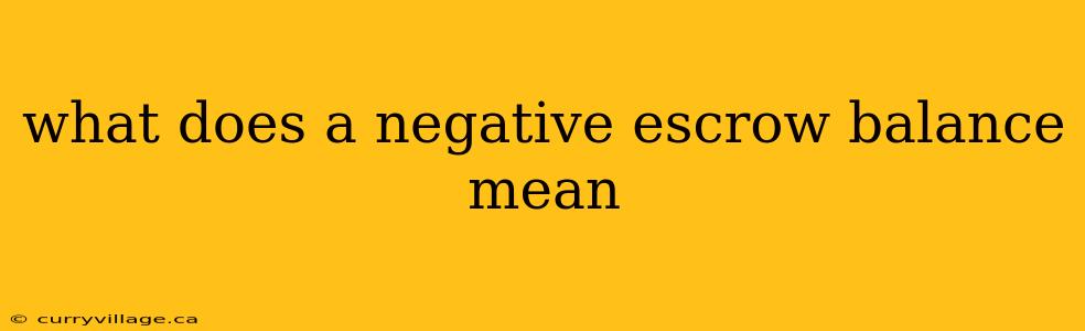 what does a negative escrow balance mean