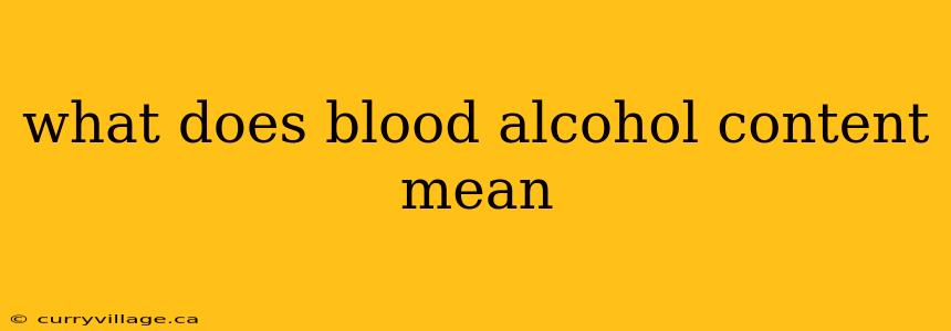 what does blood alcohol content mean