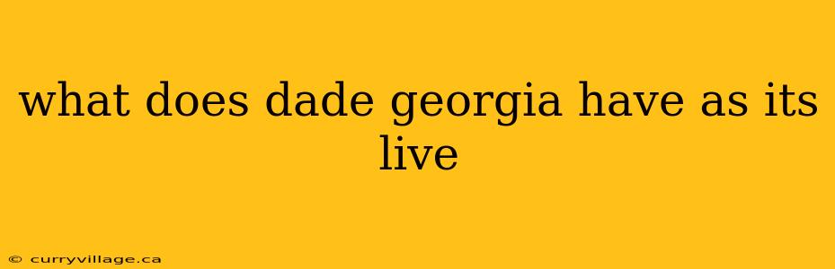 what does dade georgia have as its live