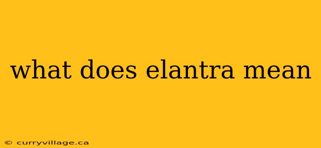 what does elantra mean