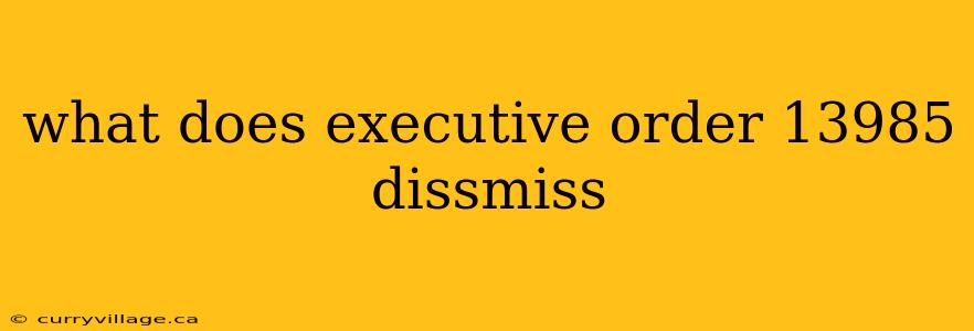 what does executive order 13985 dissmiss