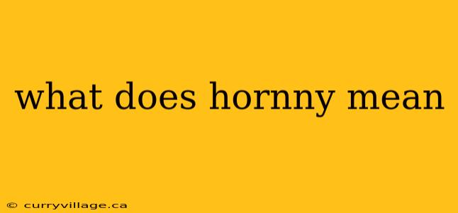 what does hornny mean