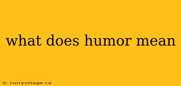 what does humor mean
