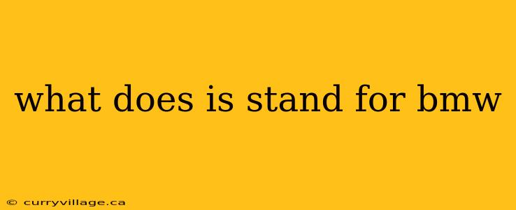 what does is stand for bmw