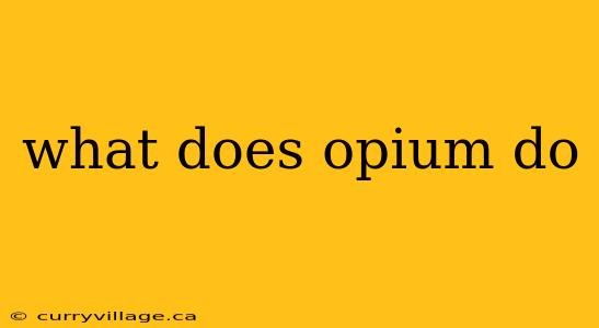 what does opium do
