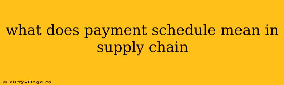 what does payment schedule mean in supply chain