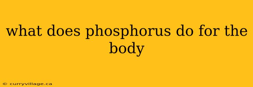 what does phosphorus do for the body