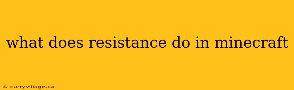what does resistance do in minecraft