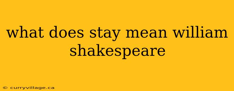 what does stay mean william shakespeare