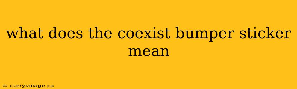 what does the coexist bumper sticker mean