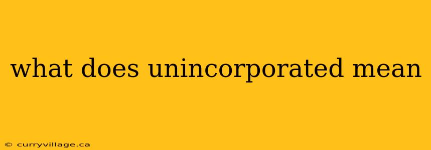 what does unincorporated mean