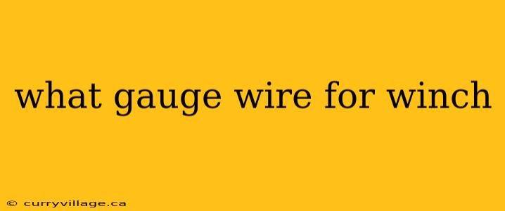 what gauge wire for winch