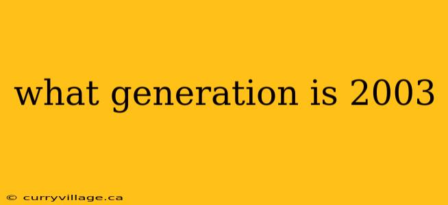 what generation is 2003