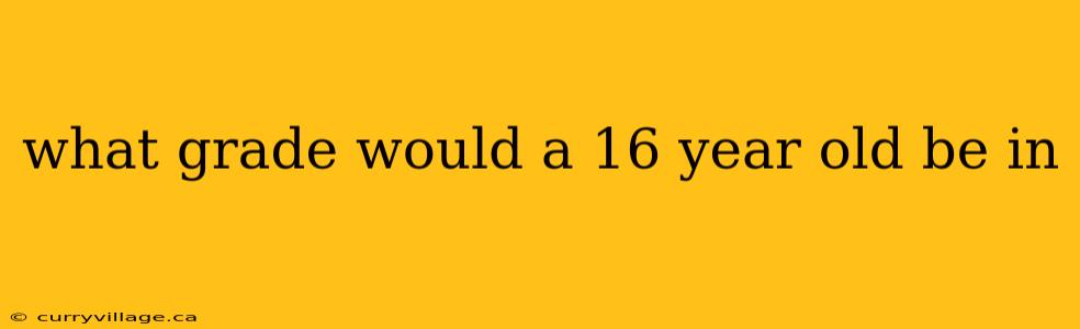 what grade would a 16 year old be in