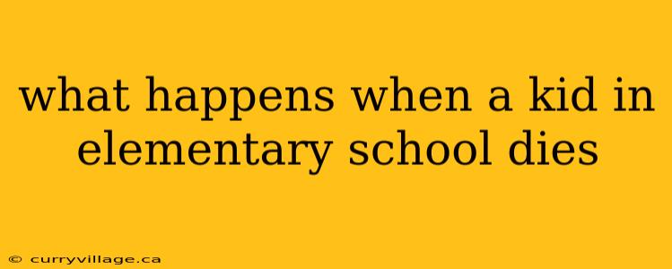 what happens when a kid in elementary school dies