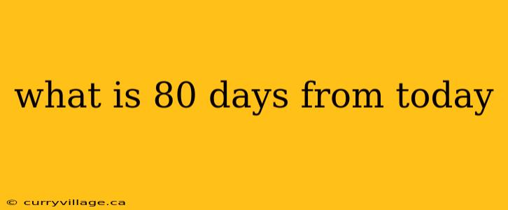 what is 80 days from today