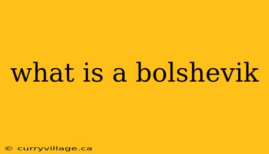 what is a bolshevik