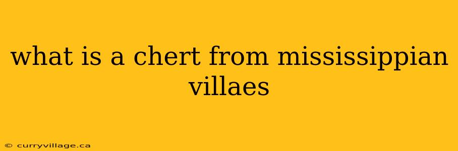 what is a chert from mississippian villaes