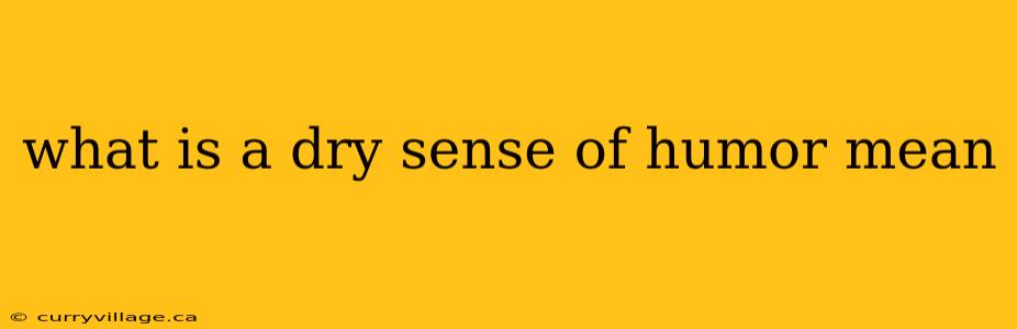 what is a dry sense of humor mean