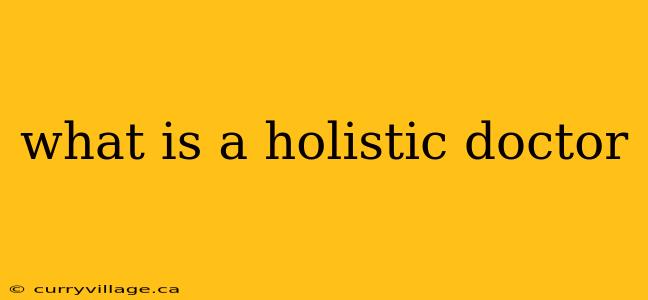 what is a holistic doctor