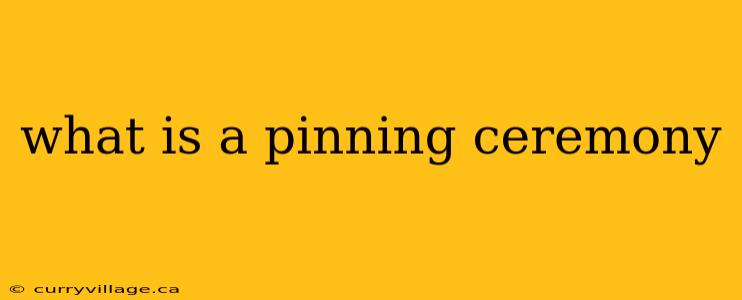 what is a pinning ceremony