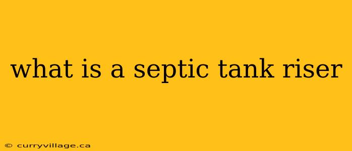 what is a septic tank riser
