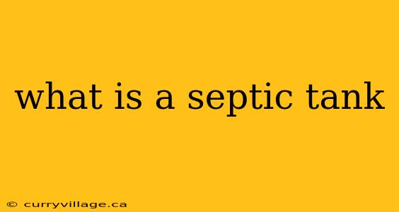 what is a septic tank