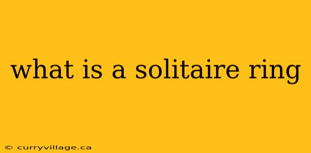 what is a solitaire ring