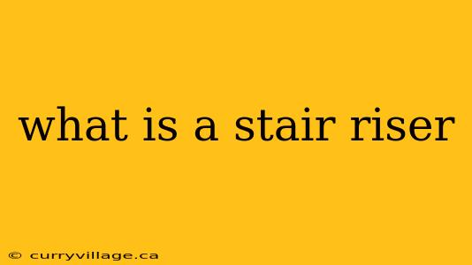 what is a stair riser