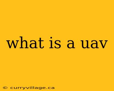 what is a uav
