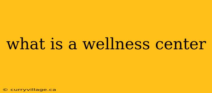 what is a wellness center