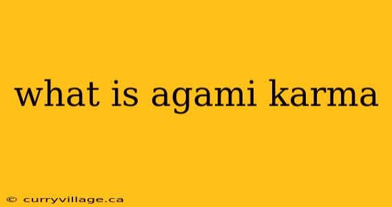 what is agami karma