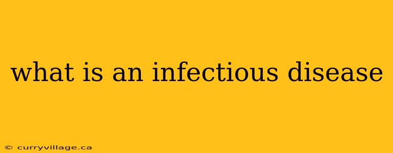 what is an infectious disease