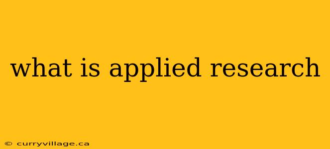 what is applied research
