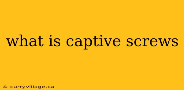 what is captive screws