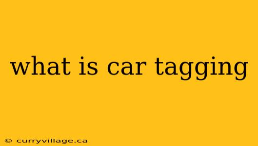 what is car tagging