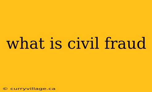 what is civil fraud