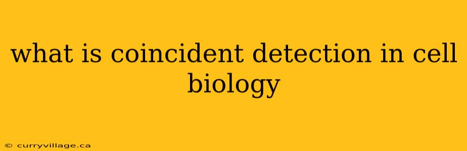 what is coincident detection in cell biology