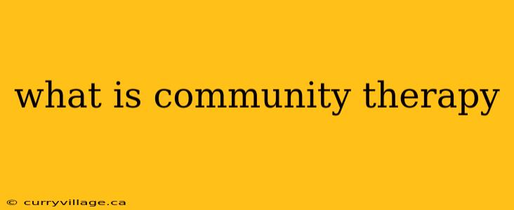 what is community therapy