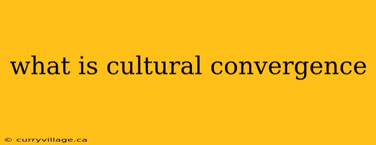 what is cultural convergence