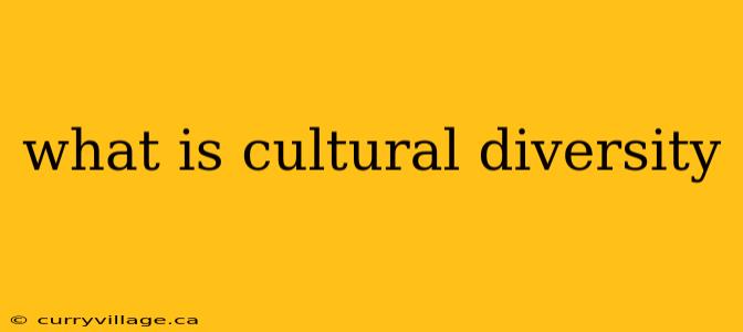 what is cultural diversity