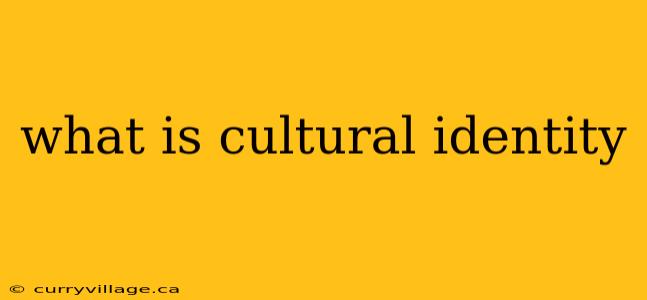 what is cultural identity