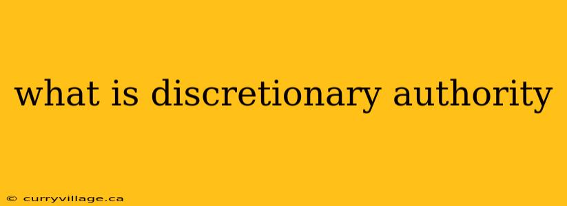 what is discretionary authority