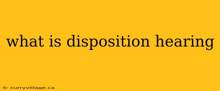 what is disposition hearing