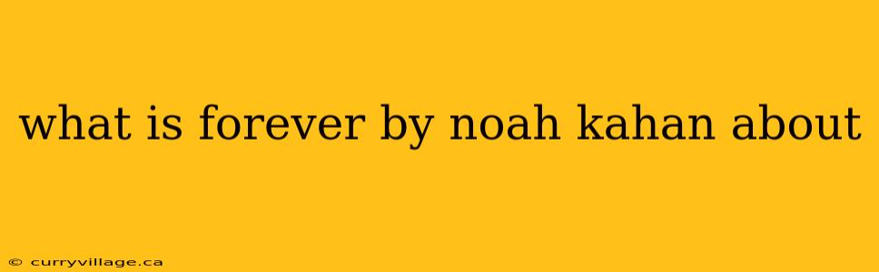 what is forever by noah kahan about