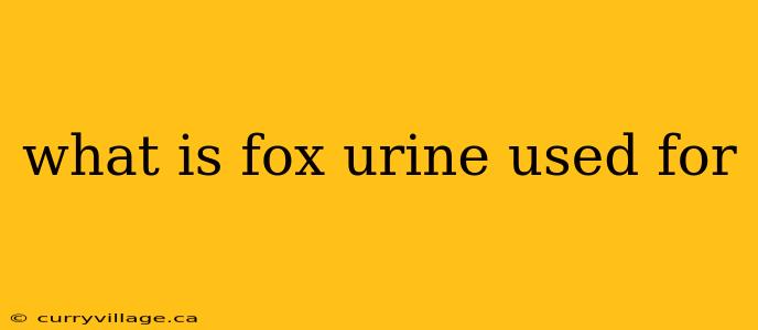 what is fox urine used for