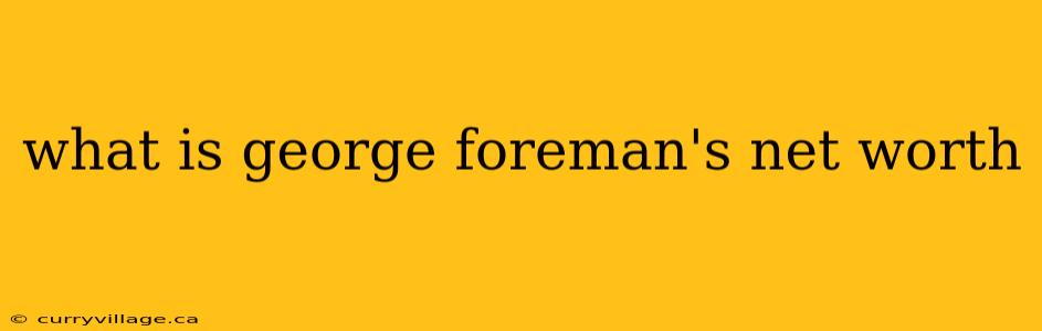 what is george foreman's net worth