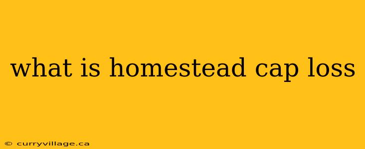 what is homestead cap loss