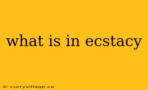 what is in ecstacy